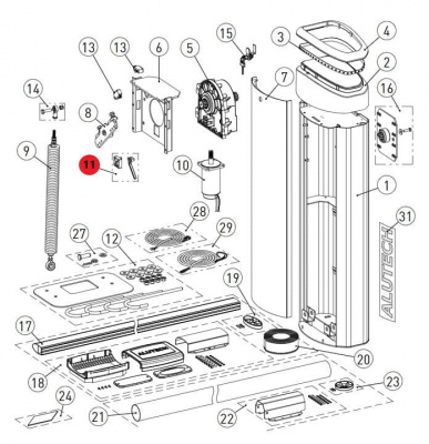 ALUTECH BV-5.11-AL: Механизм разблокировки для шлагбаума BV-5 фотография