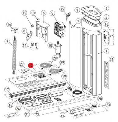ALUTECH BV-5.12-AL: Комплект монтажный для шлагбаума BV-5 фотография